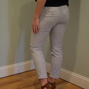 Seersucker cropped pant